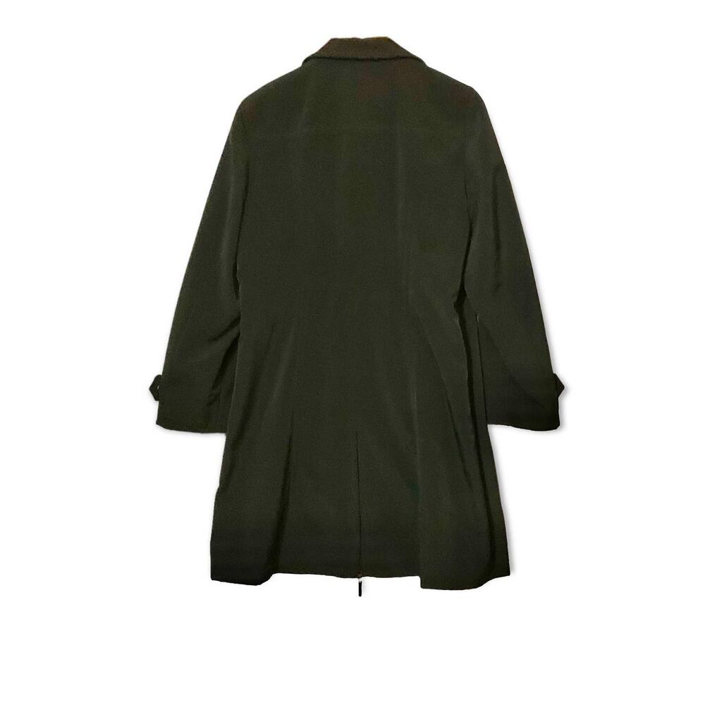 Dana Buchman Black Leopard Print Women Long Sleeve Trench Coat sz med - Picture 3 of 9
